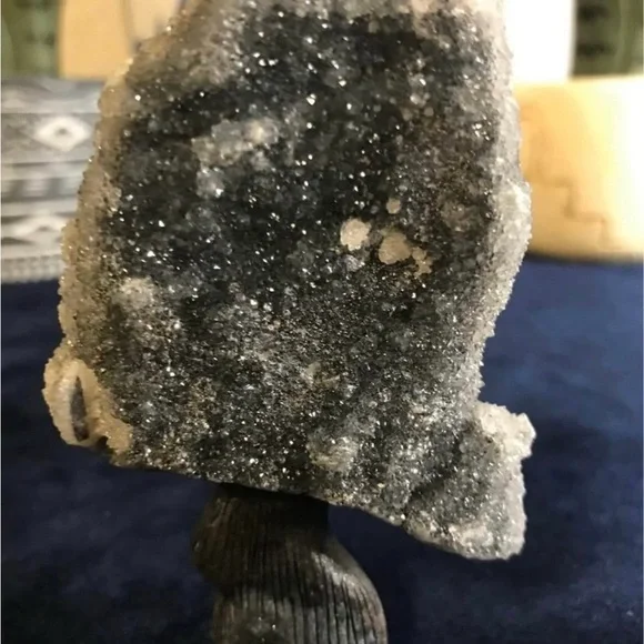 Sphalerite Crystal Treehouse Carving w/ Druzy Geodes 120g Natural Mineral 3.75” - Picture 3 of 8